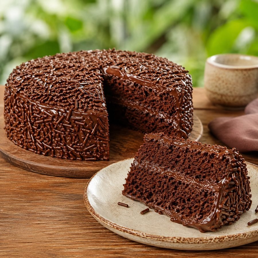 Fudgy Chocolate Brigadeiro Cake